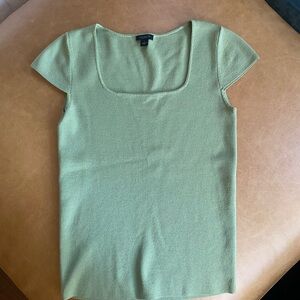 Ann Taylor Light Green Square Neck Top